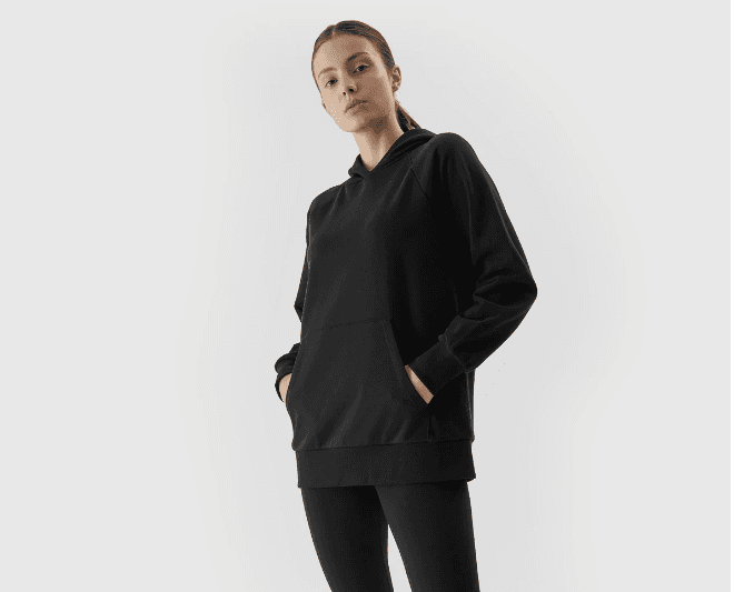 4F 4FAW23TSWSF0725 DEEP BLACK Dámská mikina US L 4FAW23TSWSF0725 DEEP BLACK - náhled 3