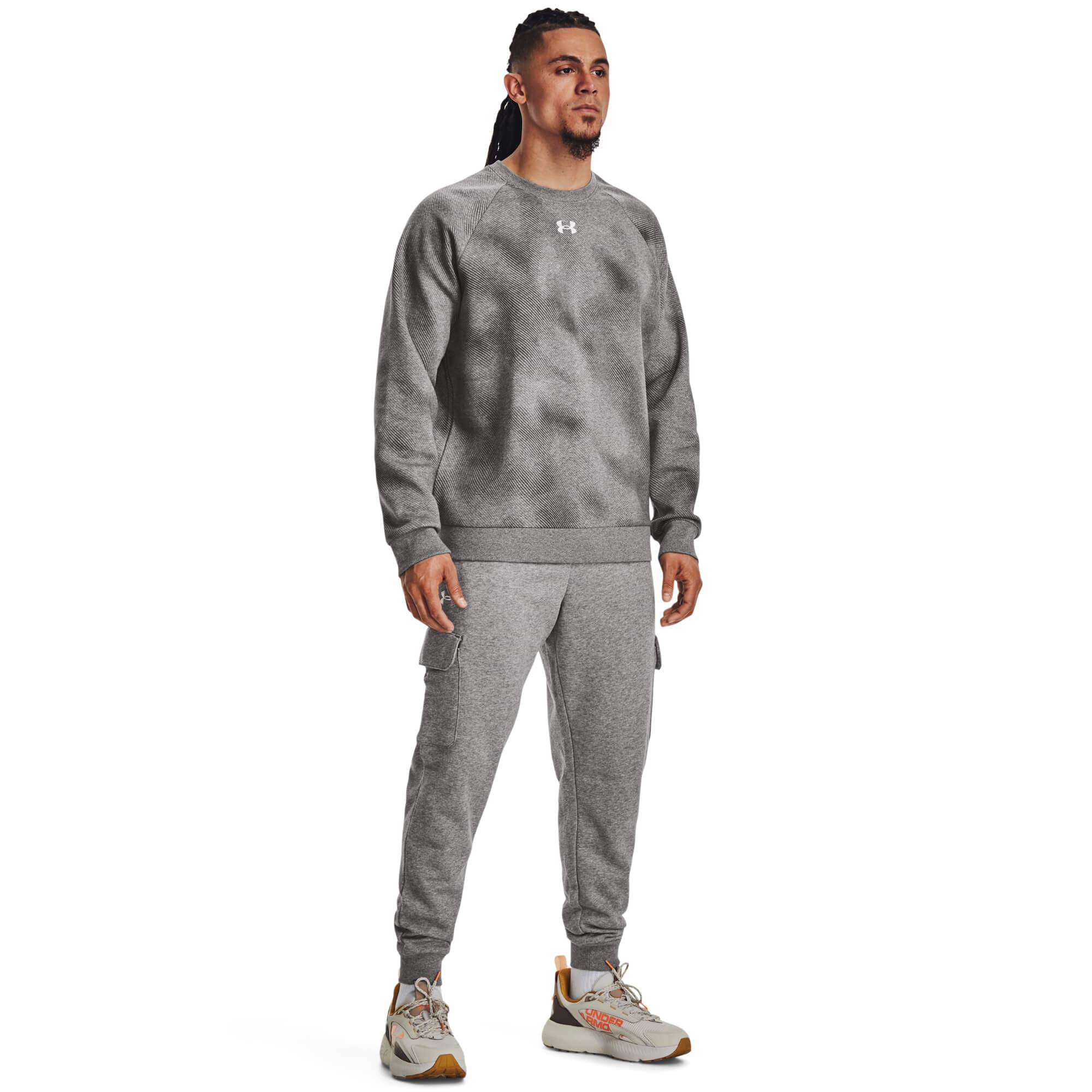 Under Armour UA Rival Fleece Printed Crew Pánská mikina US M 1379756-025 - náhled 5