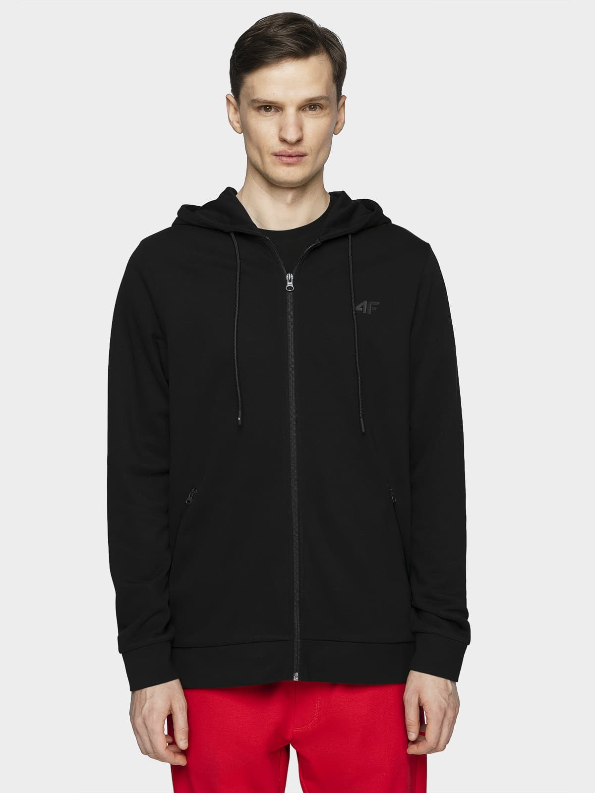4F H4L21-BLM016 DEEP BLACK Pánská mikina US L H4L21-BLM016 DEEP BLACK