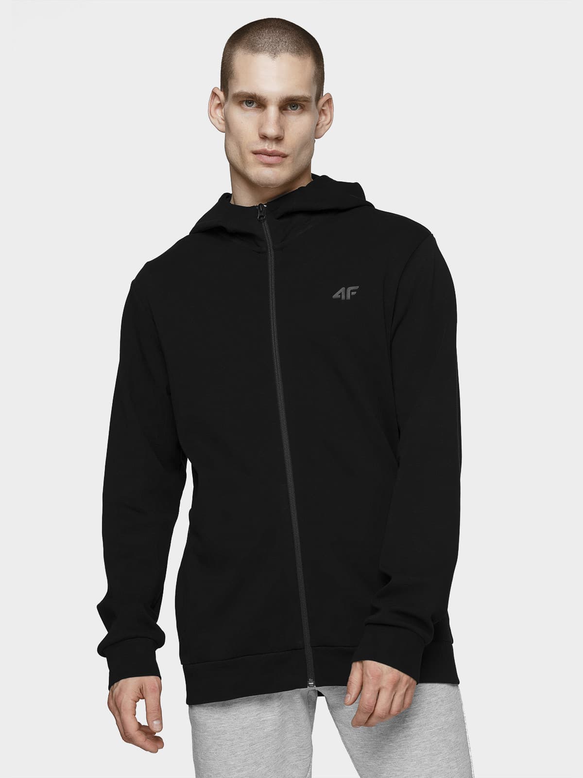 4F H4L21-BLM013 DEEP BLACK Pánská mikina US L H4L21-BLM013 DEEP BLACK