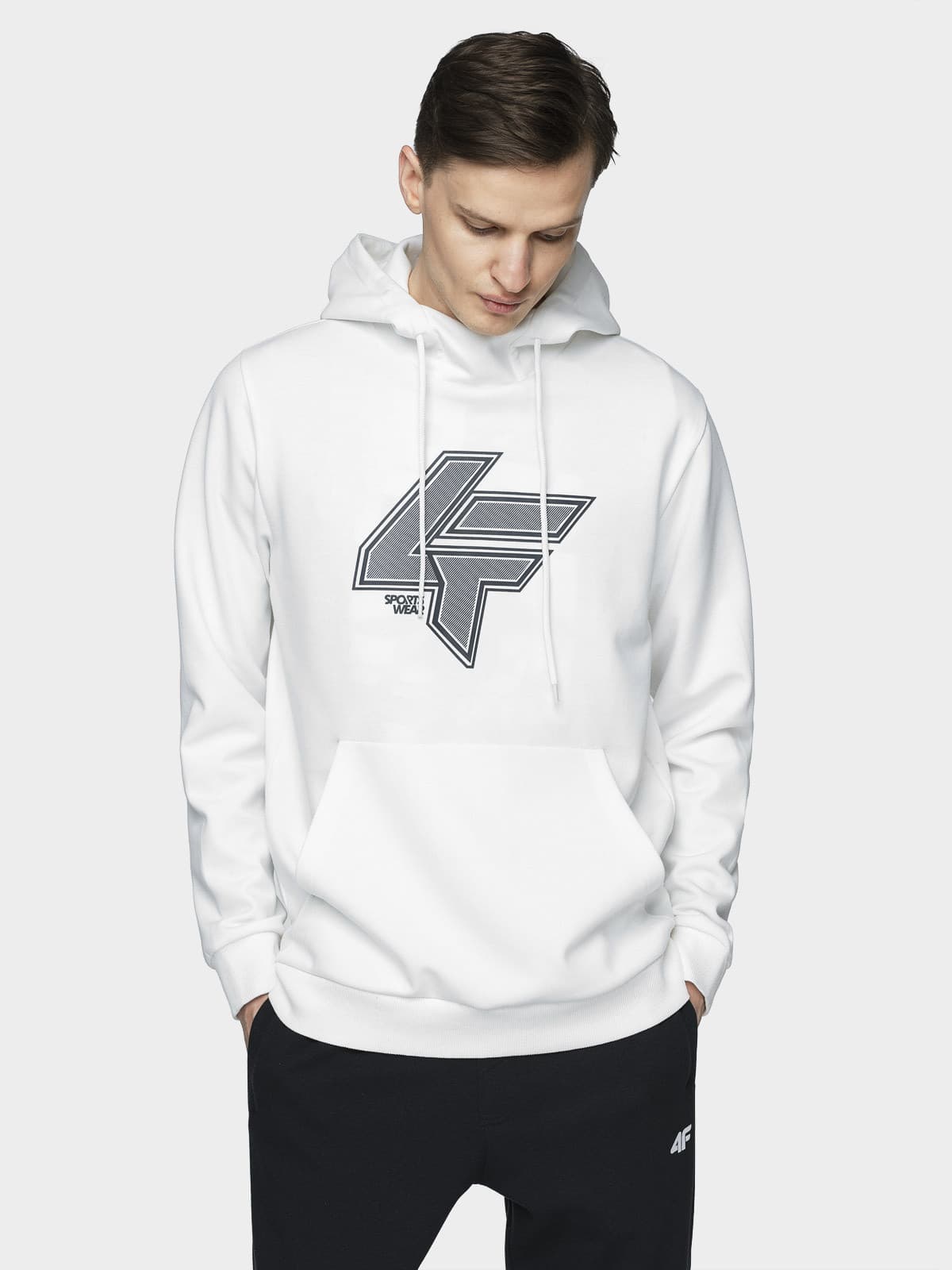 4F H4L21-BLM010 OFF WHITE Pánská mikina US L H4L21-BLM010 OFF WHITE