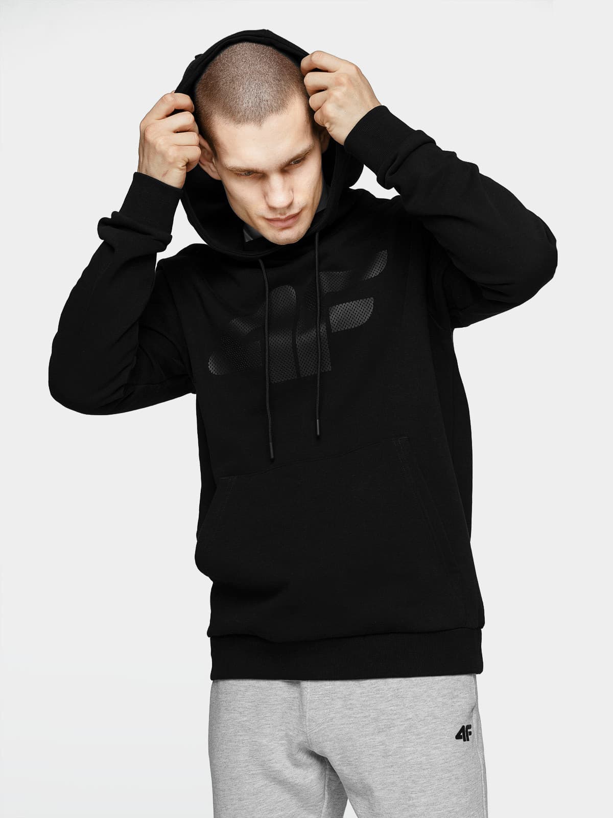 4F NOSH4-BLM002 DEEP BLACK Pánská mikina US XXL NOSH4-BLM002 DEEP BLACK