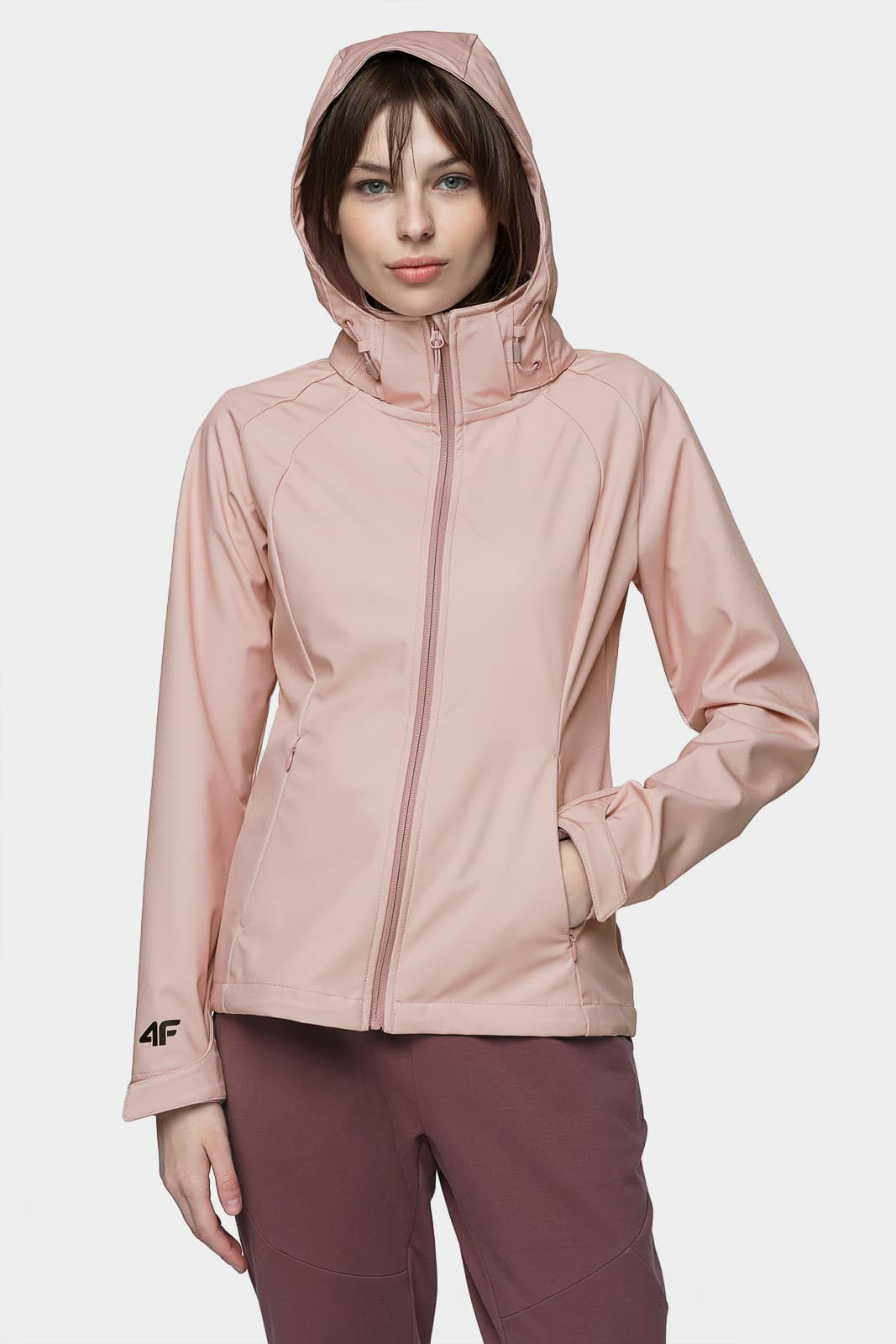 4F H4L21-SFD002 LIGHT PINK DÁMSKÁ SOFTSHELLOVÁ BUNDA US M H4L21-SFD002 LIGHT PINK