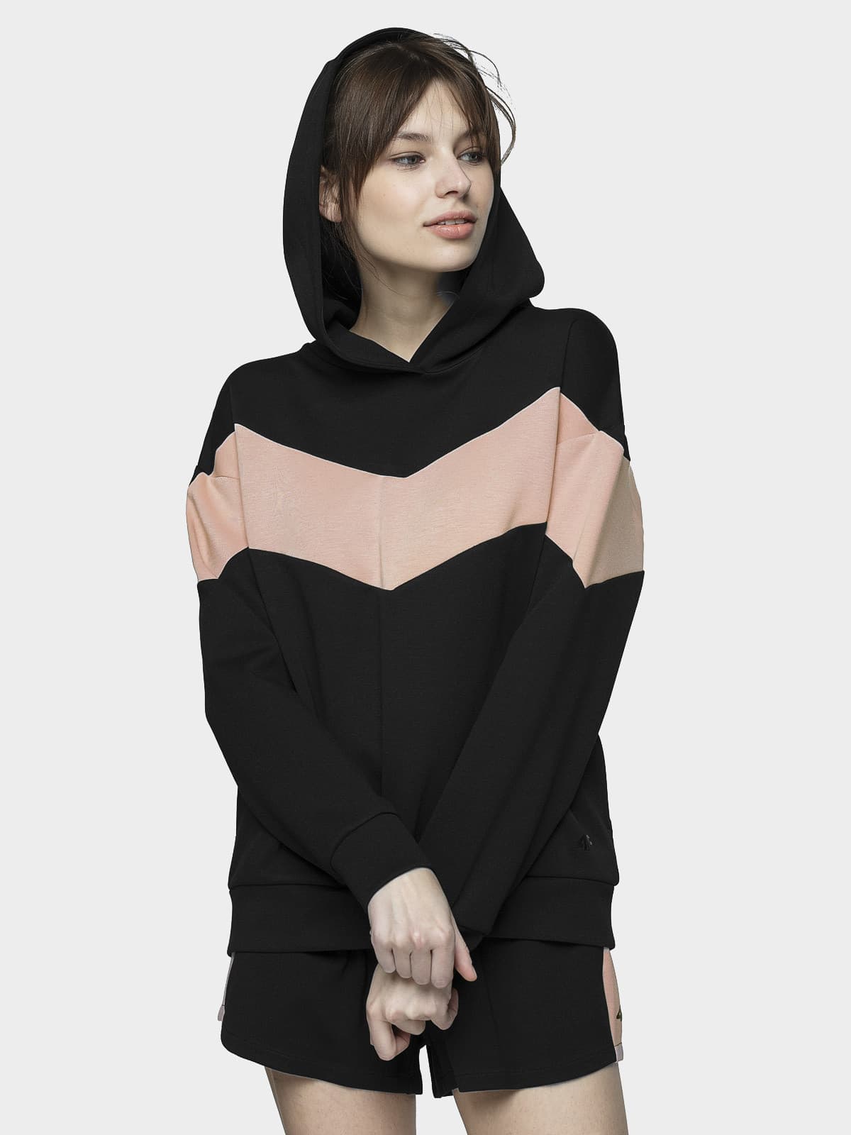 4F H4L21-BLD012 DEEP BLACK Dámská mikina US L H4L21-BLD012 DEEP BLACK