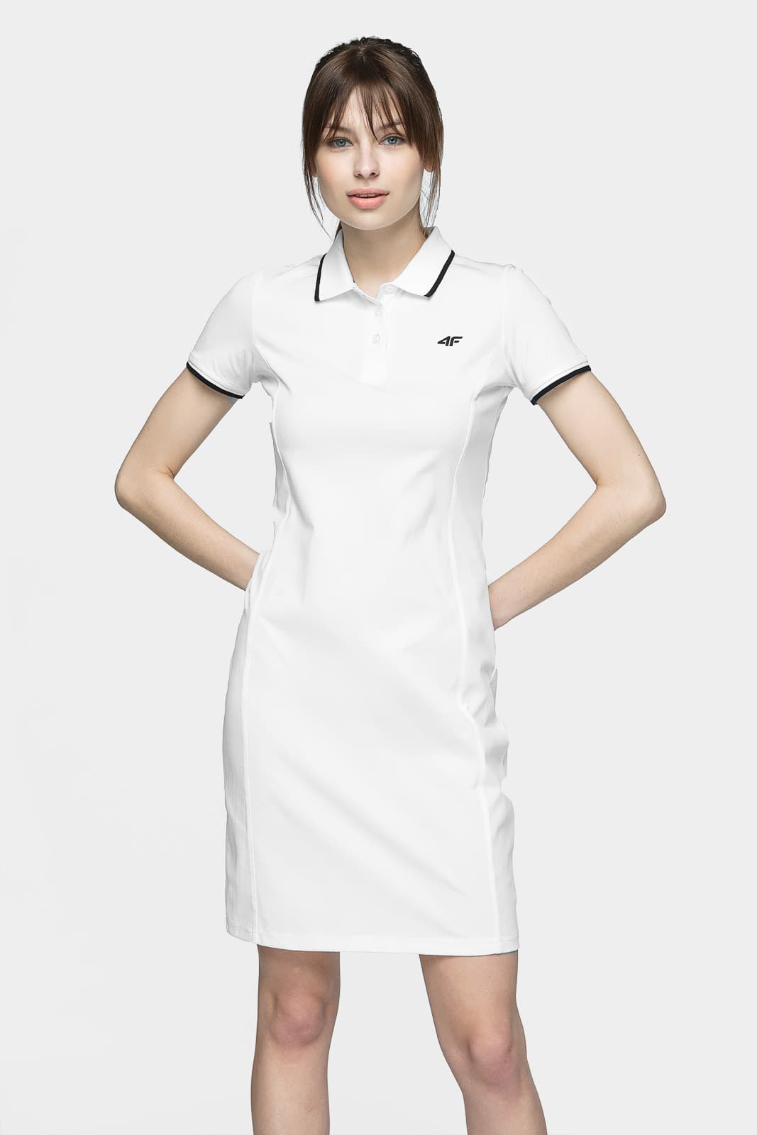 4F H4L21-SUDD080 WHITE Dámské šaty US L H4L21-SUDD080 WHITE