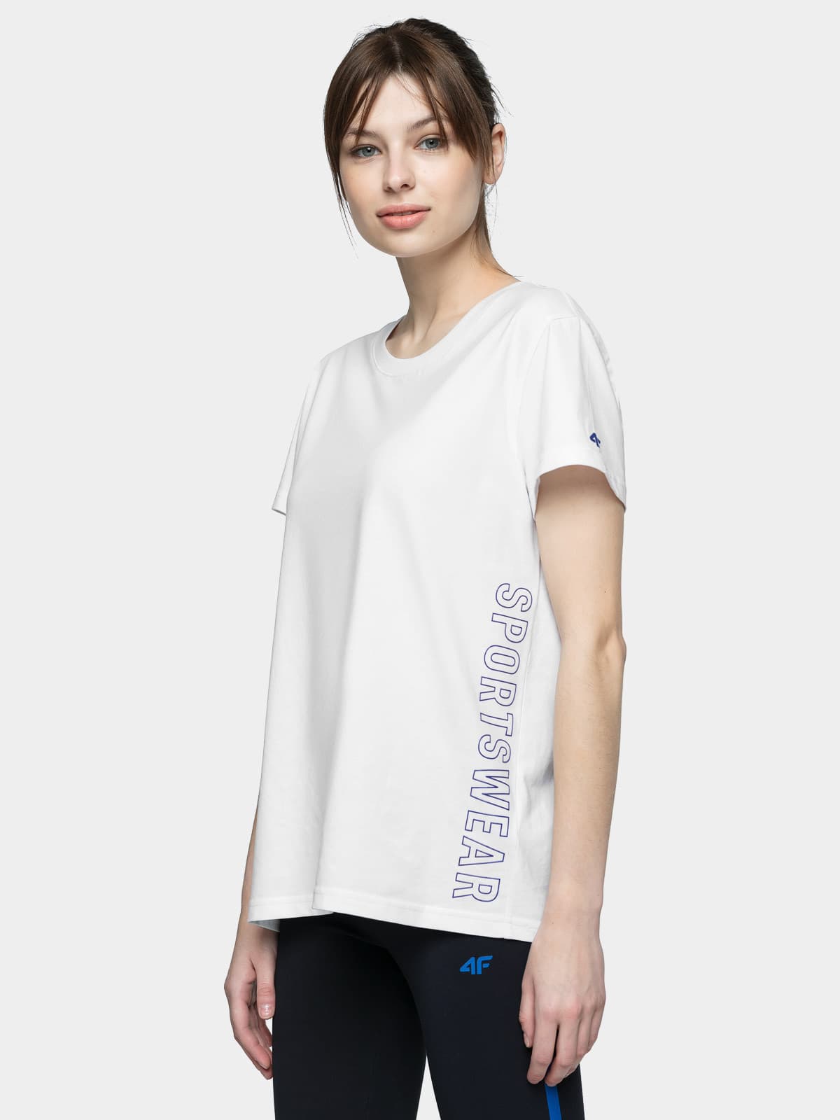 4F H4L21-TSD020 WHITE Dámské tričko US L H4L21-TSD020 WHITE