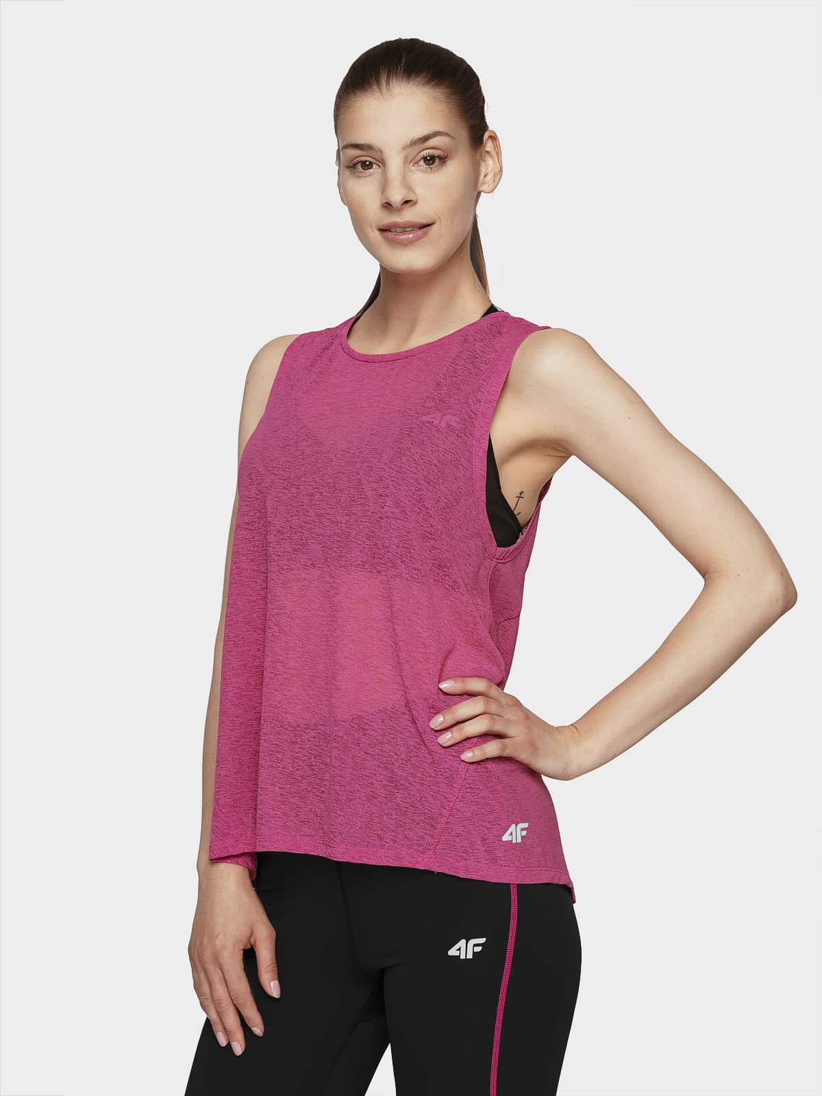 4F H4L21-TSDF024 HOT PINK Dámské tílko US L H4L21-TSDF024 HOT PINK - náhled 3