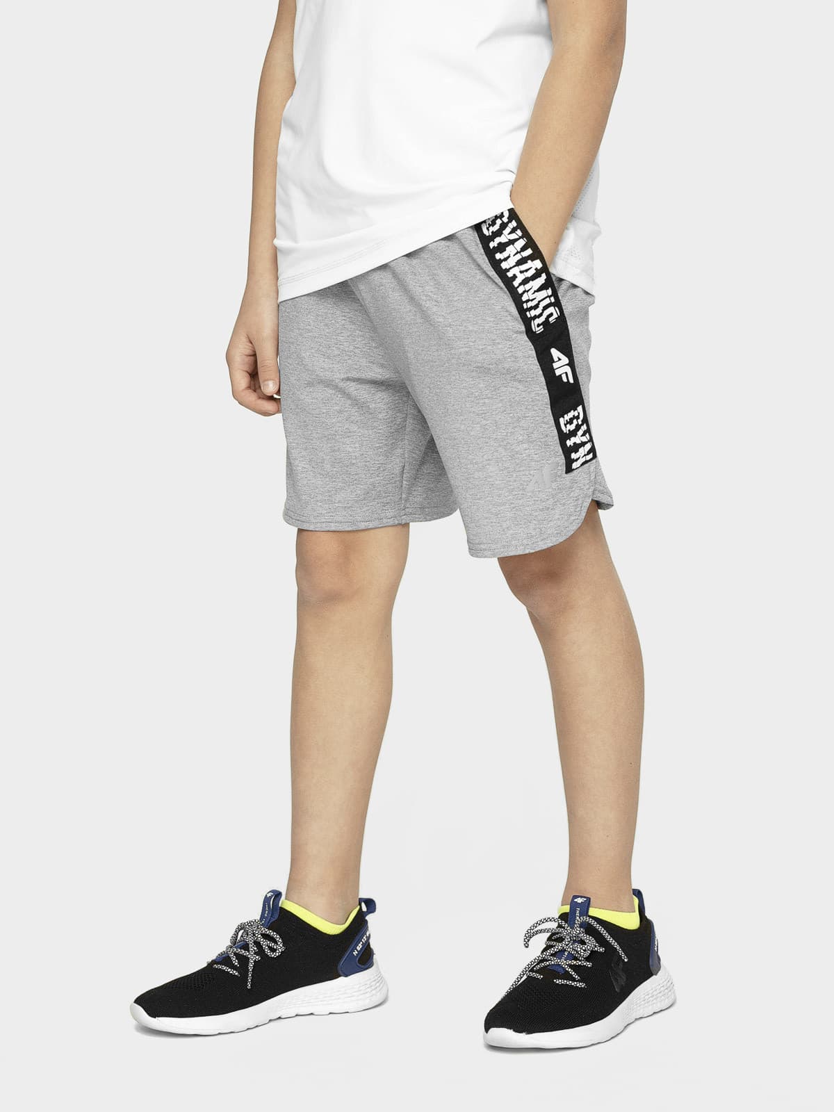 4F HJL21-JSKMTR001 Dark Grey Dětské kraťasy EU 140 HJL21-JSKMTR001 Dark Grey