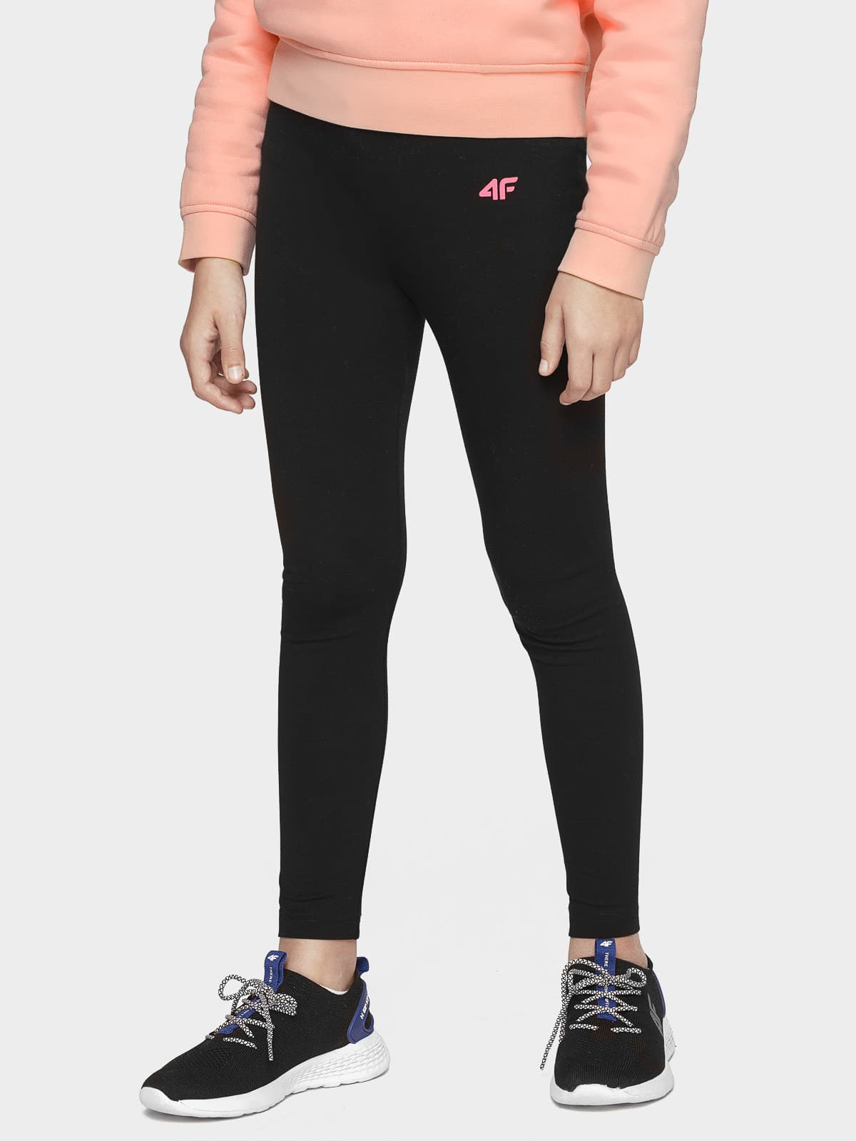 4F HJL21-JLEG001 DEEP BLACK Dětské legíny EU 128 HJL21-JLEG001 DEEP BLACK