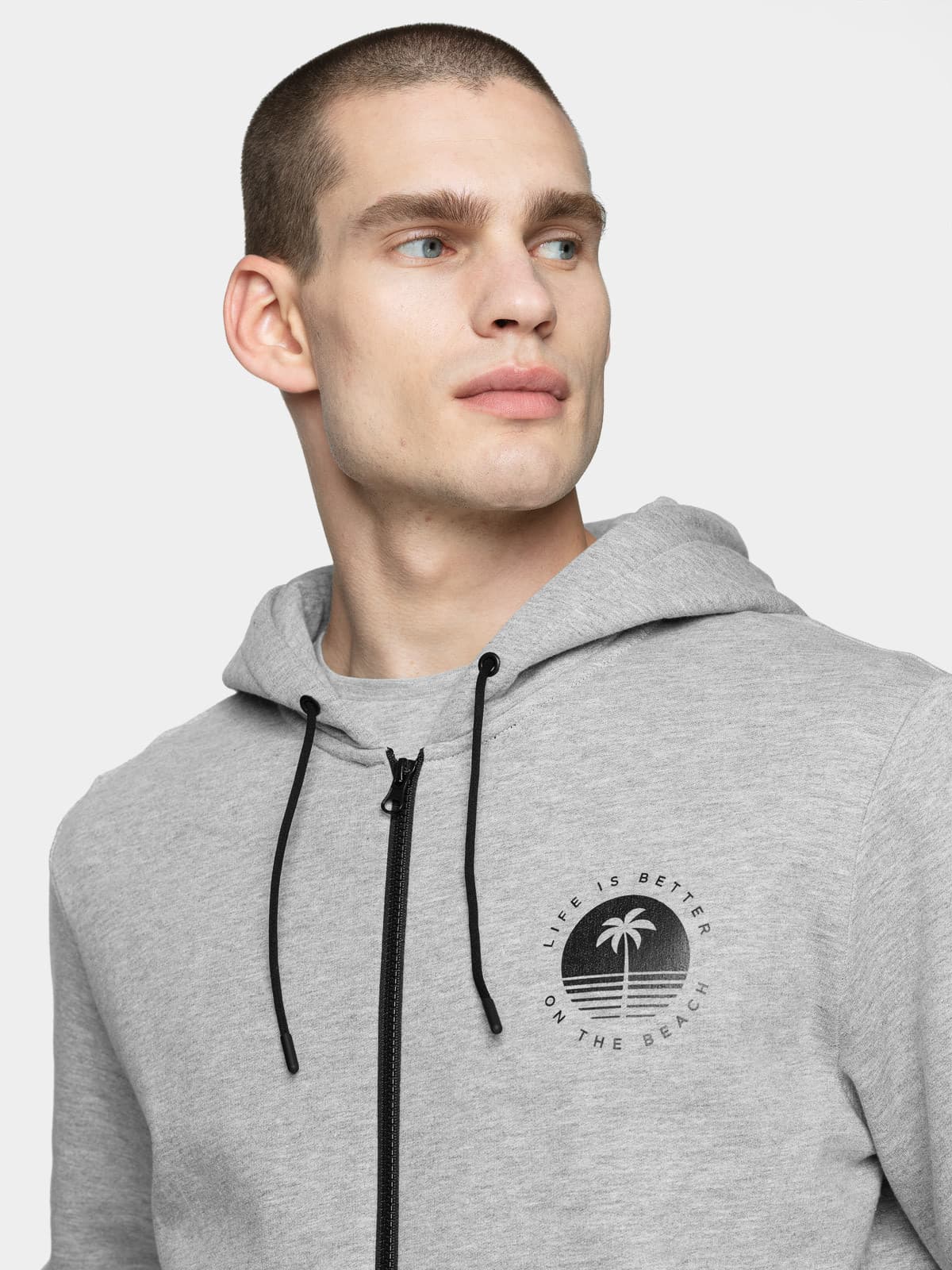 Outhorn HOL21-BLM611 GREY MELANGE Pánská mikina US XL HOL21-BLM611 GREY MELANGE - náhled 4