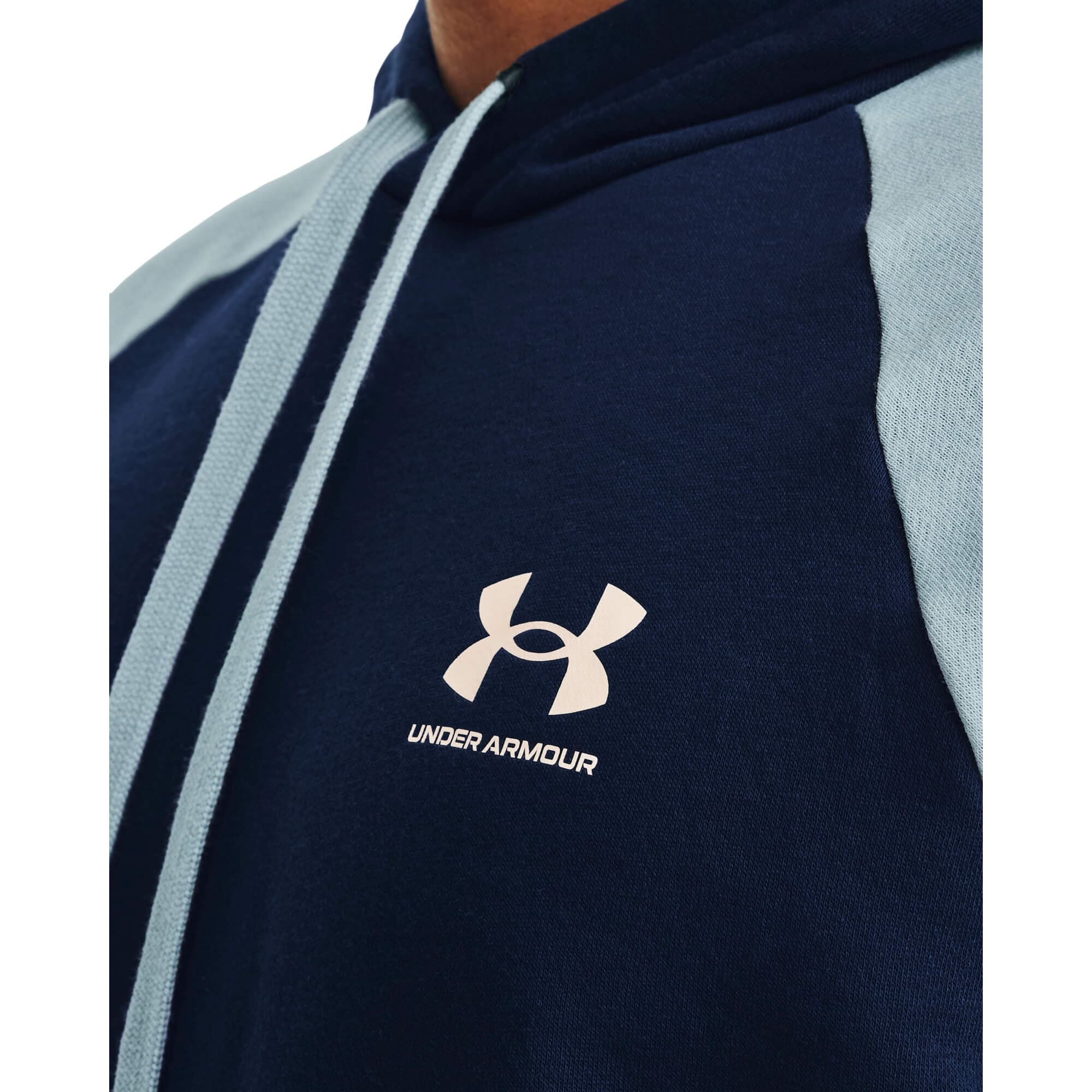 Under Armour UA RIVAL FLC COLORBLOCK HD Pánská mikina US M 1366357-409 - náhled 4