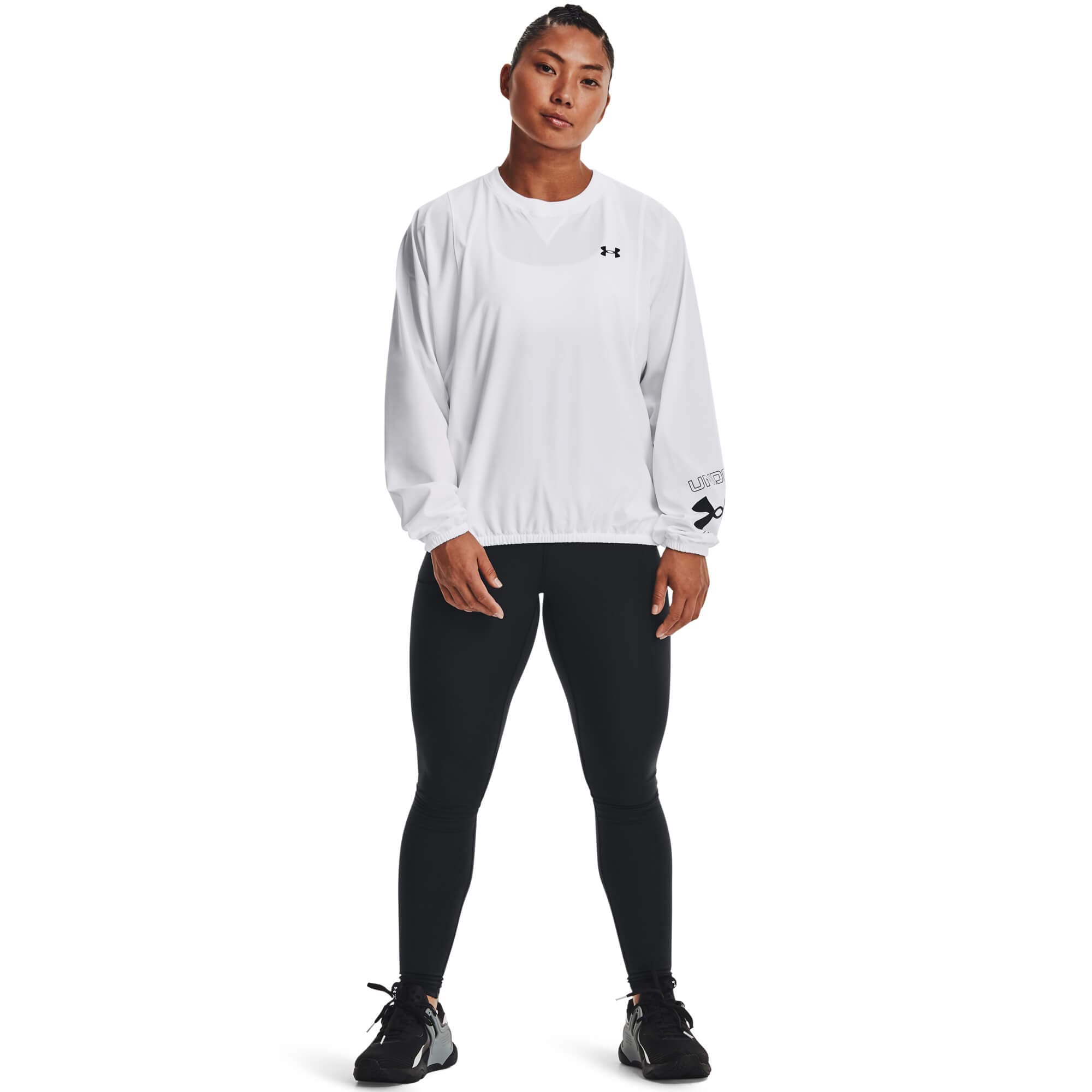 Under Armour Woven Graphic Crew Dámská mikina US L 1369891-100 - náhled 3