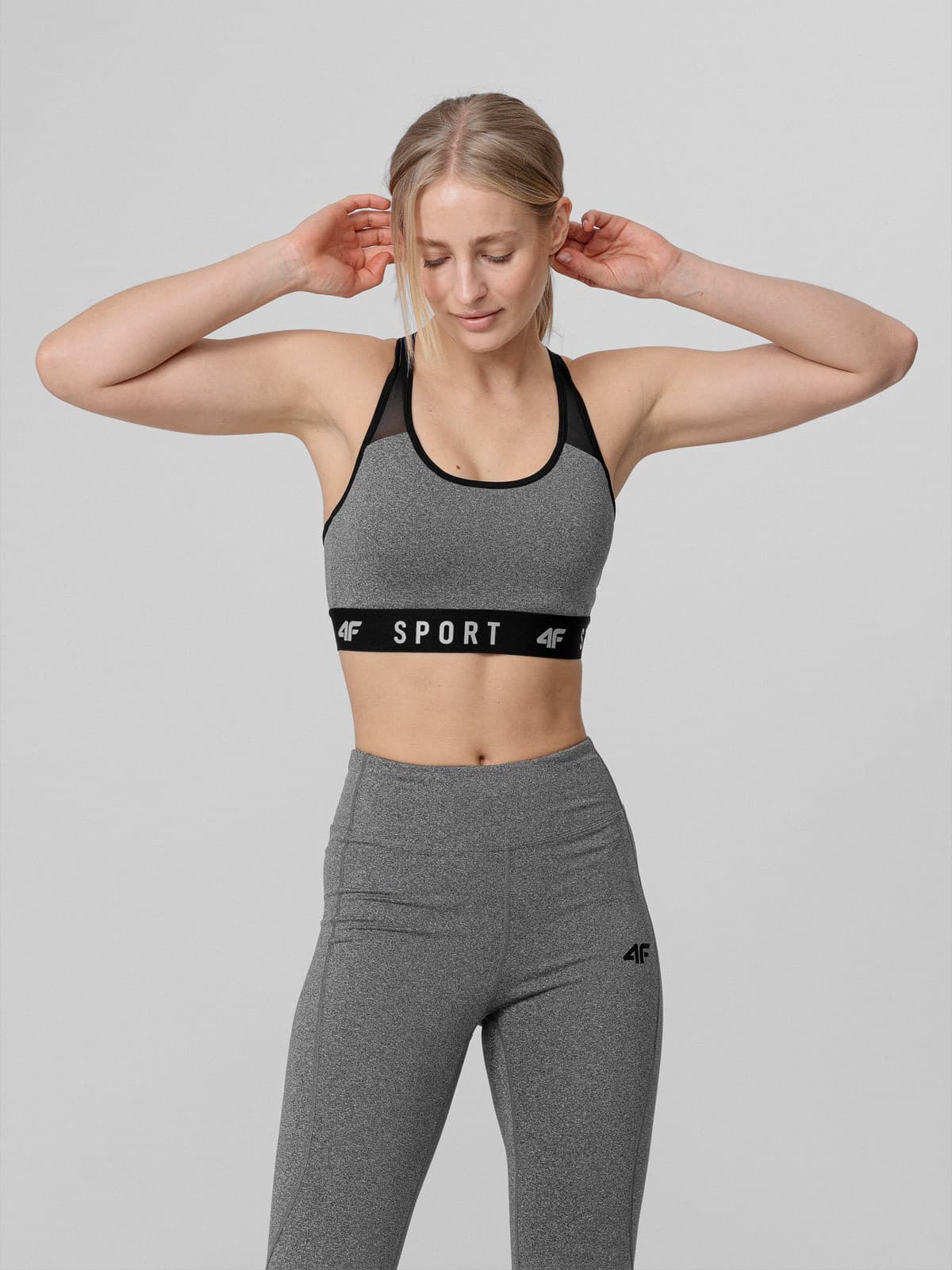 4F H4L22-STAD350 MIDDLE GREY MELANGE Sportovní podprsenka US M H4L22-STAD350 MIDDLE GREY MEL - náhled 1