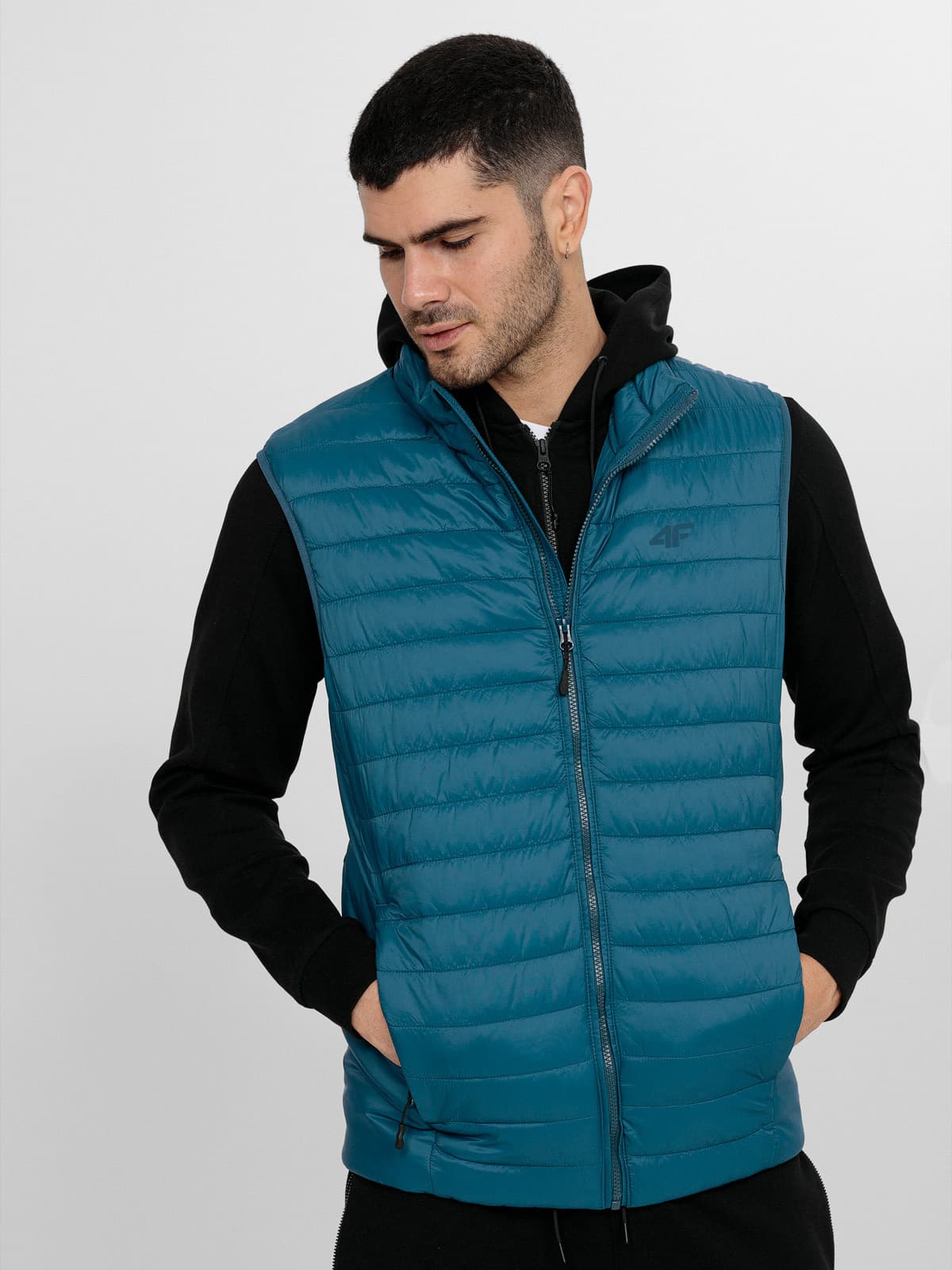 4F H4L22-KUMP001 TEAL Pánská vesta US L H4L22-KUMP001 TEAL - náhled 3