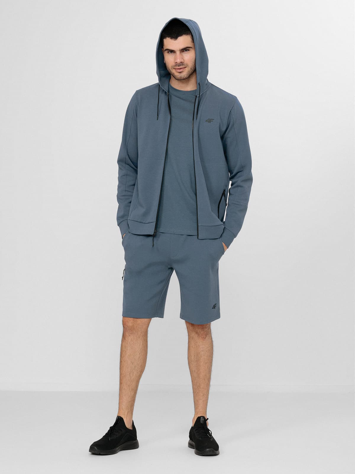 4F H4L22-BLM014 DENIM Pánská mikina US L H4L22-BLM014 DENIM - náhled 2