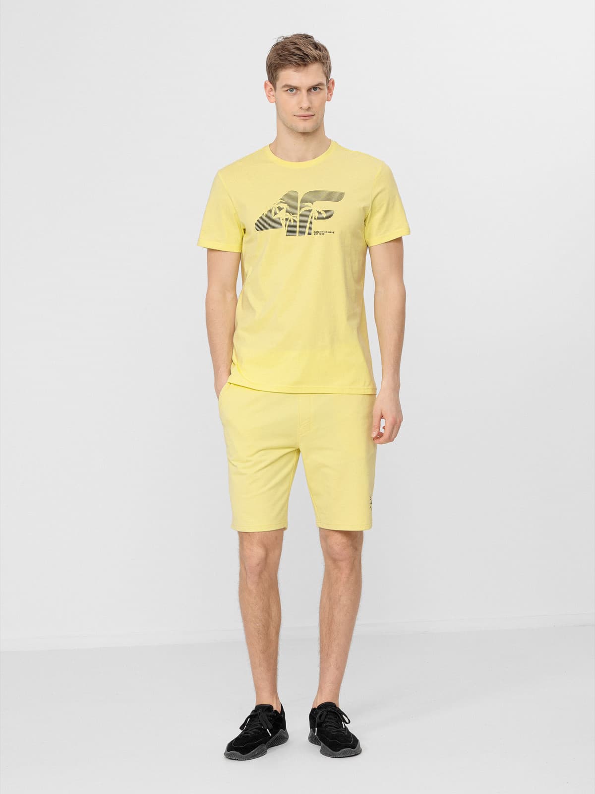4F H4L22-SKMD014 LIGHT LEMON Pánské kraťasy US XXL H4L22-SKMD014 LIGHT LEMON - náhled 4