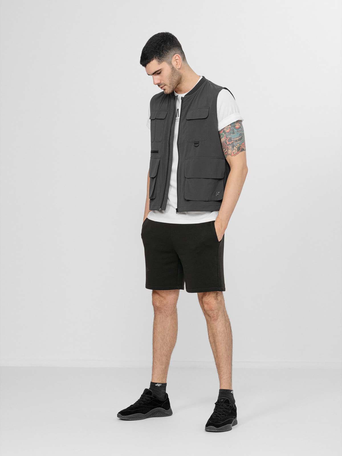 4F H4L22-SKMD015 ANTHRACITE Pánské kraťasy US 3XL H4L22-SKMD015 ANTHRACITE - náhled 4