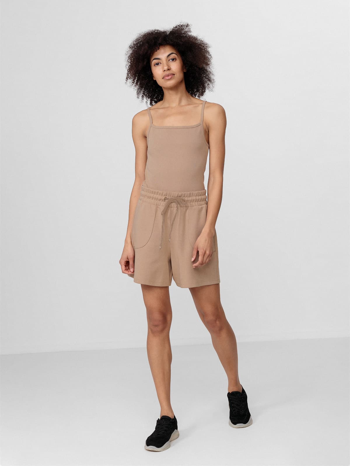 4F H4L22-SKDD010 LIGHT BROWN Dámské kraťasy US XL H4L22-SKDD010 LIGHT BROWN - náhled 4