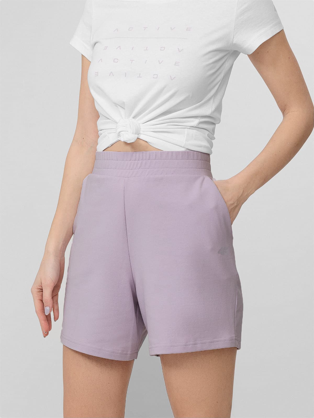 4F H4L22-SKDD016 LIGHT VIOLET Dámské kraťasy US L H4L22-SKDD016 LIGHT VIOLET - náhled 1