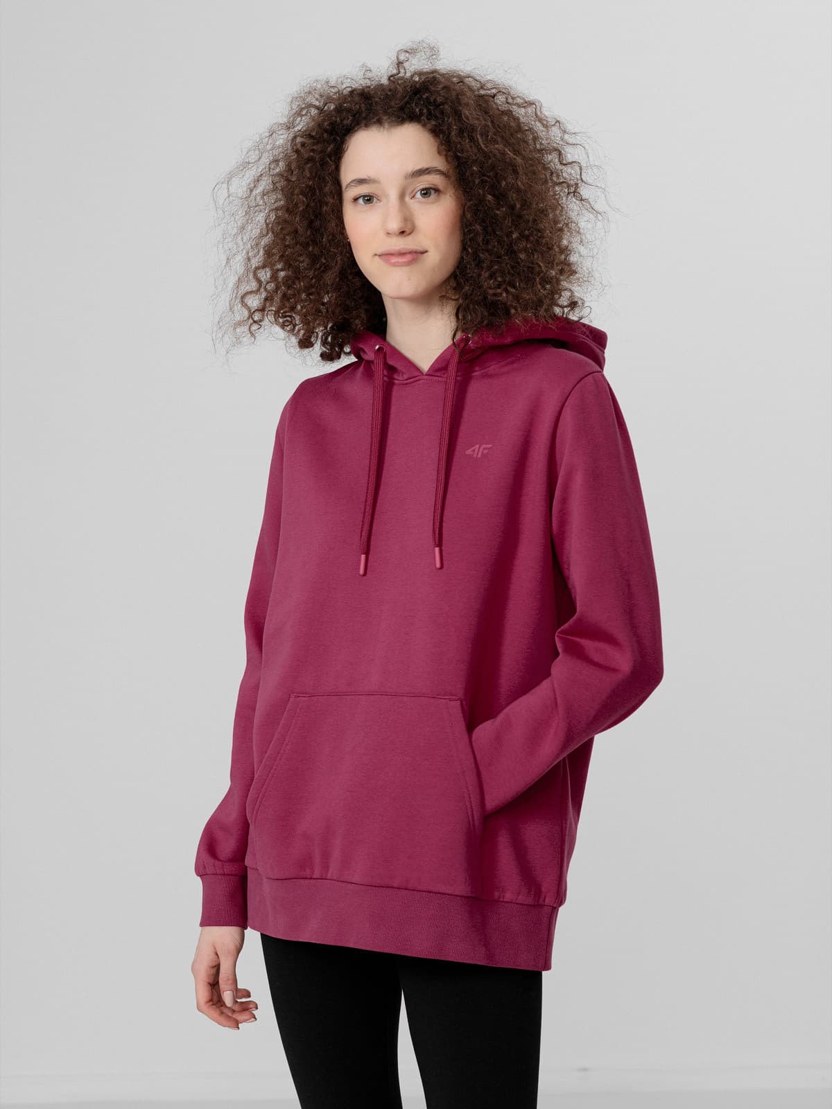 4F H4L22-BLD352 DARK PINK Dámská mikina US L H4L22-BLD352 DARK PINK - náhled 1