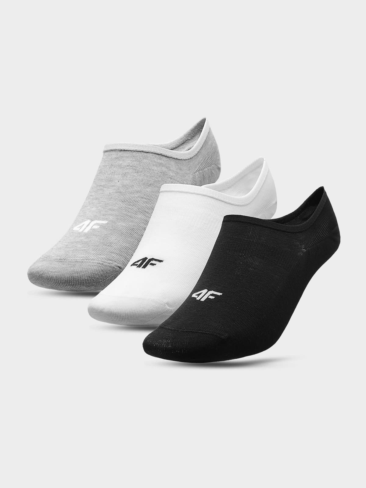 4F H4L22-SOD301 COLD LIGHT GREY MELANGE+WHITE+DEEP BLACK Ponožky EU 35/38 H4L22-SOD301 GREYWHITEBLACK - náhled 1