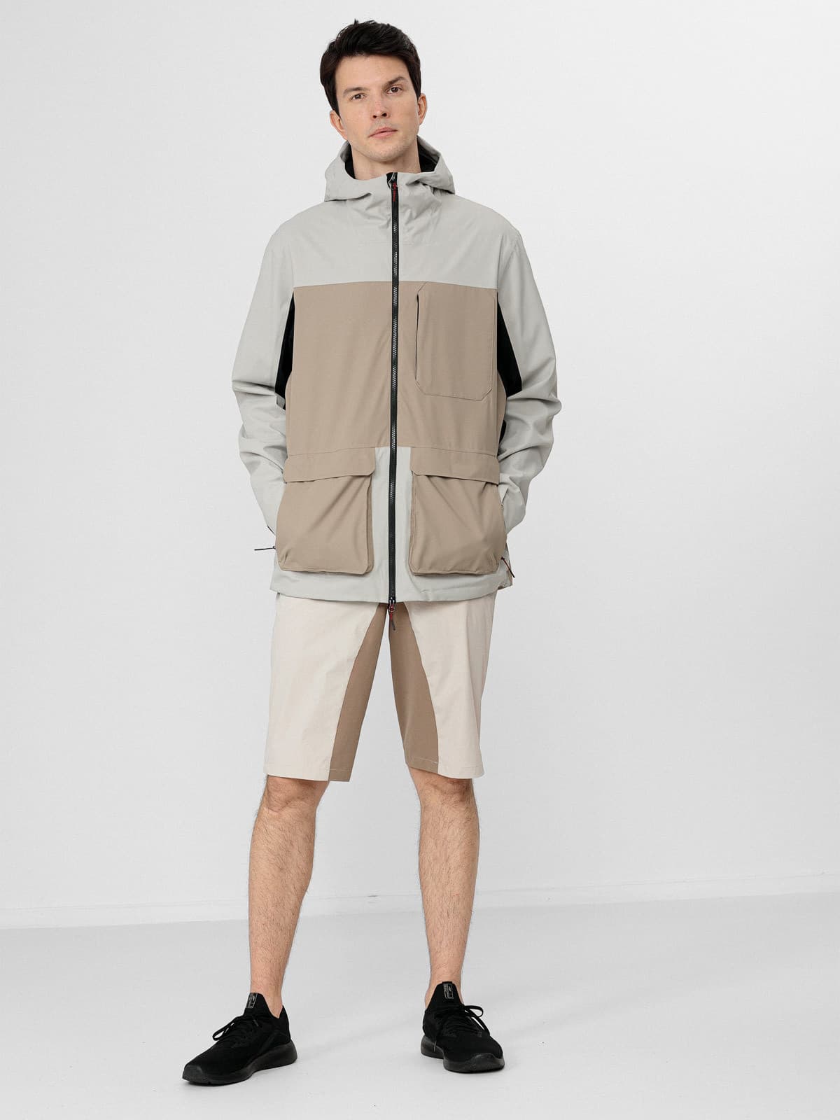 4F H4L22-SKMTR061 BEIGE Pánské kraťasy US 3XL H4L22-SKMTR061 BEIGE - náhled 3