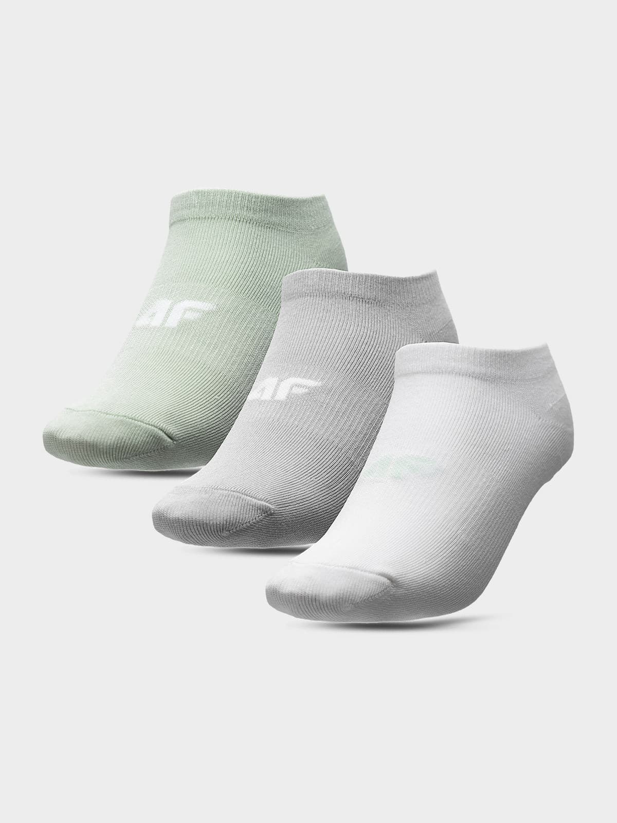 4F HJL22-JSOD003 WHITE+COLD LIGHT GREY+MINT Ponožky EU