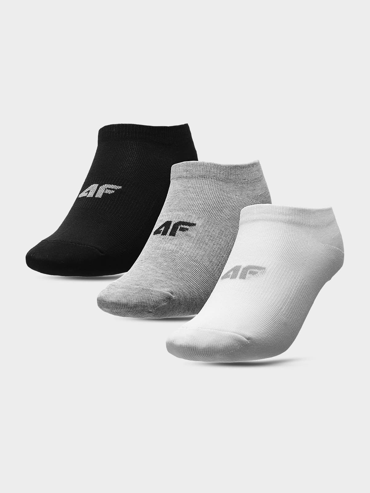 4F HJL22-JSOM004 WHITE+COLD LIGHT GREY MELANGE+BLACK Ponožky EU