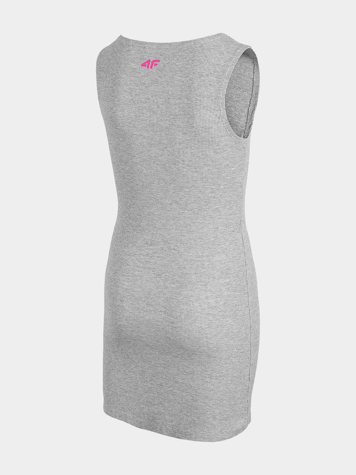 4F HJL22-JSUDD003 COLD LIGHT GREY MELANGE Dětské šaty EU 122 HJL22-JSUDD003 LIGHT GREY MEL - náhled 2