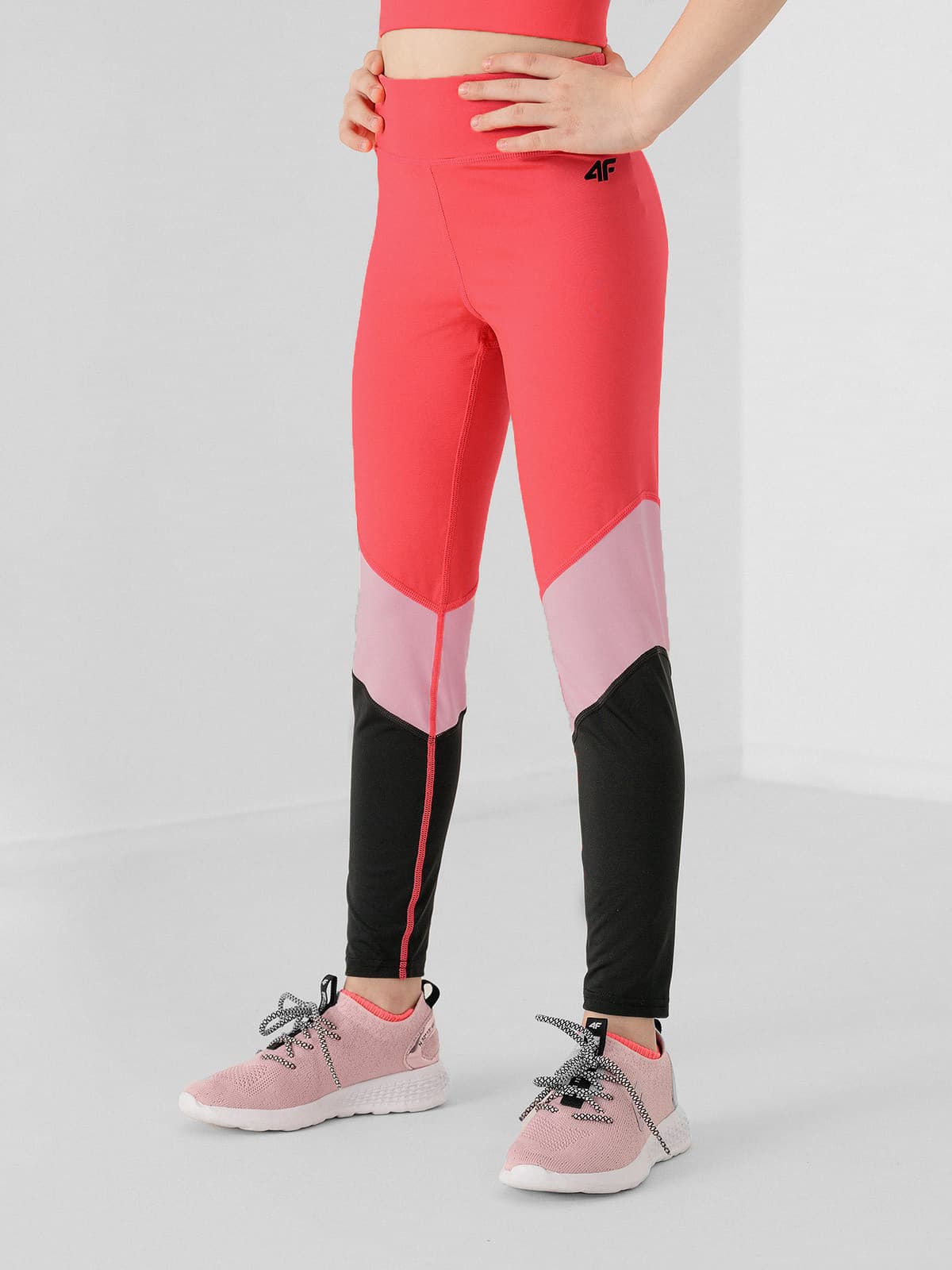 4F HJL22-JSPDF003 MULTICOLOUR NEON Dětské legíny EU 122/128 HJL22-JSPDF003 MULTICO NEON - náhled 4