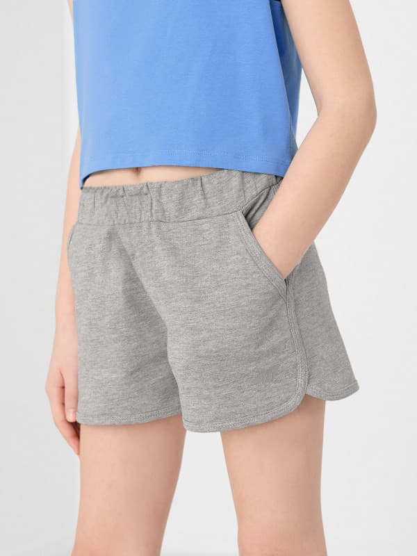 4F HJL22-JSKDD002 COLD LIGHT GREY MELANGE Dětské kraťasy EU 122 HJL22-JSKDD002 LIGHT GREY MEL - náhled 4