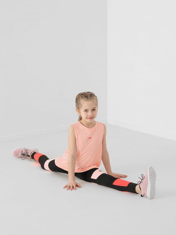 4F HJL22-JTSDF002 SALMON CORAL NEON Dětské tílko EU 134/140 HJL22-JTSDF002 SAL CORAL NEON - náhled 4