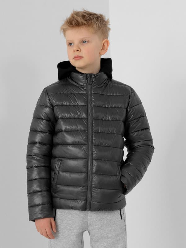 4F HJL22-JKUMP001 DARK GREY Dětská bunda EU 122 HJL22-JKUMP001 DARK GREY - náhled 3