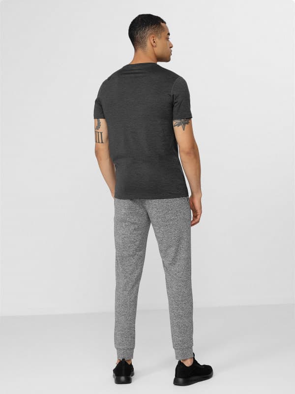 4F H4L22-SPMTR350 COLD LIGHT GREY MELANGE Pánské tepláky US S H4L22-SPMTR350 LIGHT GREY MEL - náhled 5