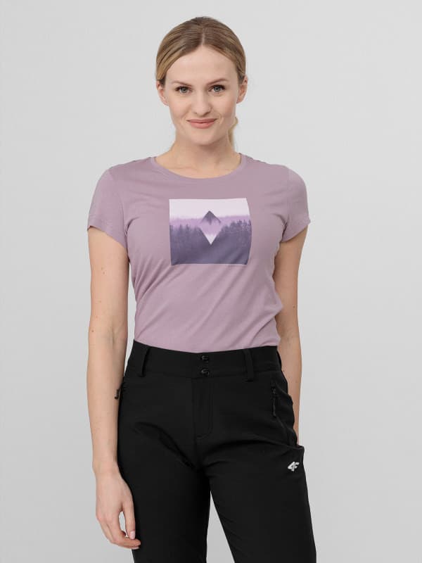 4F H4L22-TSD061 LIGHT VIOLET Dámské tričko US L H4L22-TSD061 LIGHT VIOLET - náhled 3