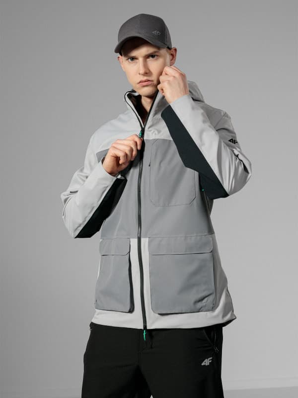 4F H4L22-KUM060 GREY Pánská bunda US 3XL H4L22-KUM060 GREY - náhled 3