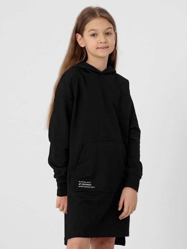 4F HJL22-JSUDD001 DEEP BLACK Dětské šaty EU 128 HJL22-JSUDD001 DEEP BLACK - náhled 3