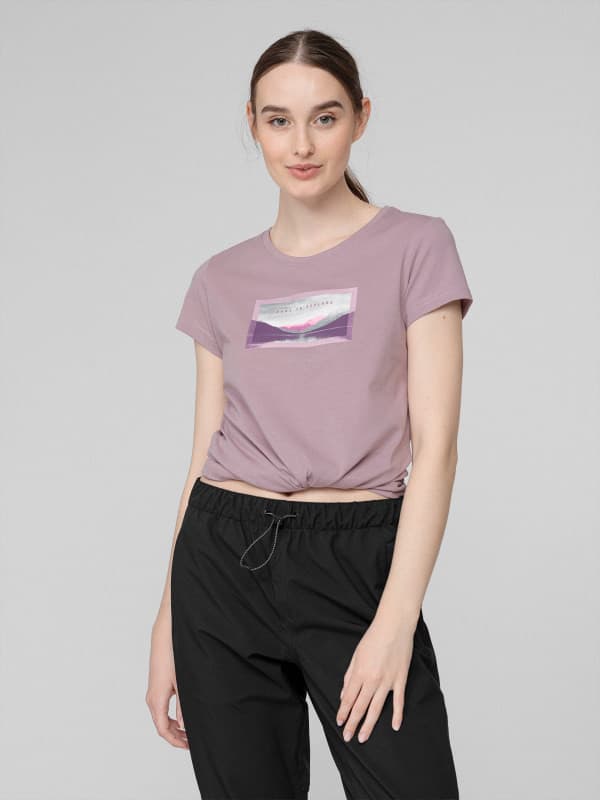 4F H4L22-TSD063 LIGHT VIOLET Dámské tričko US S H4L22-TSD063 LIGHT VIOLET - náhled 3