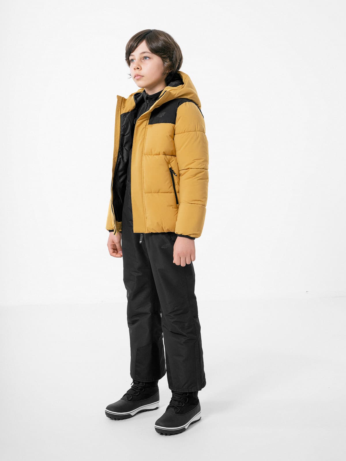 4F HJZ22-JKUMP004 LIGHT BROWN Dětská bunda EU 128 HJZ22-JKUMP004 LIGHT BROWN - náhled 4