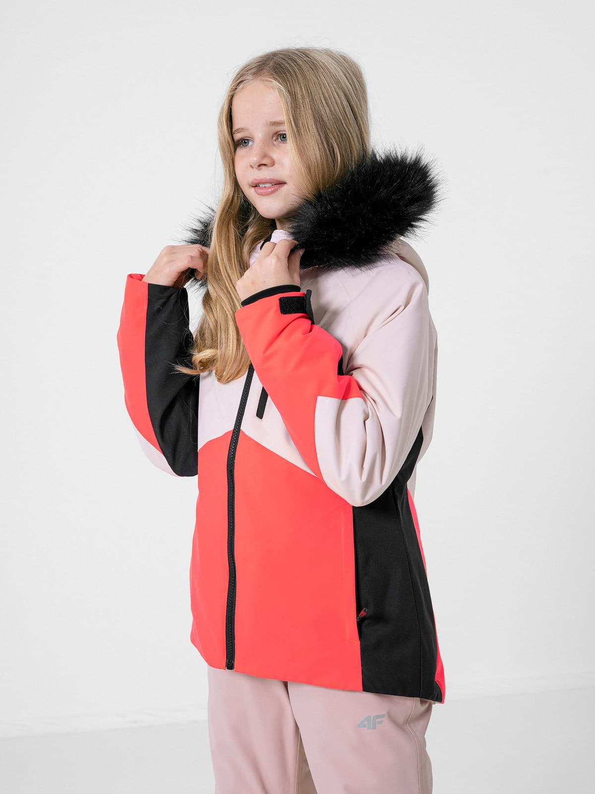 4F HJZ22-JKUDN003 LIGHT PINK Dětská lyžařská bunda EU 122 HJZ22-JKUDN003 LIGHT PINK - náhled 4