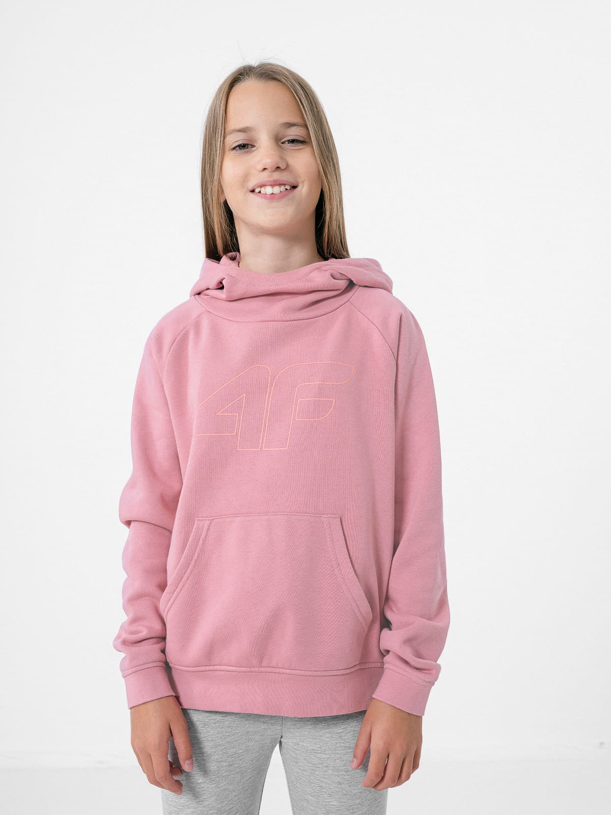 4F HJZ22-JBLD002 LIGHT PINK Dětská mikina EU 122 HJZ22-JBLD002 LIGHT PINK - náhled 4