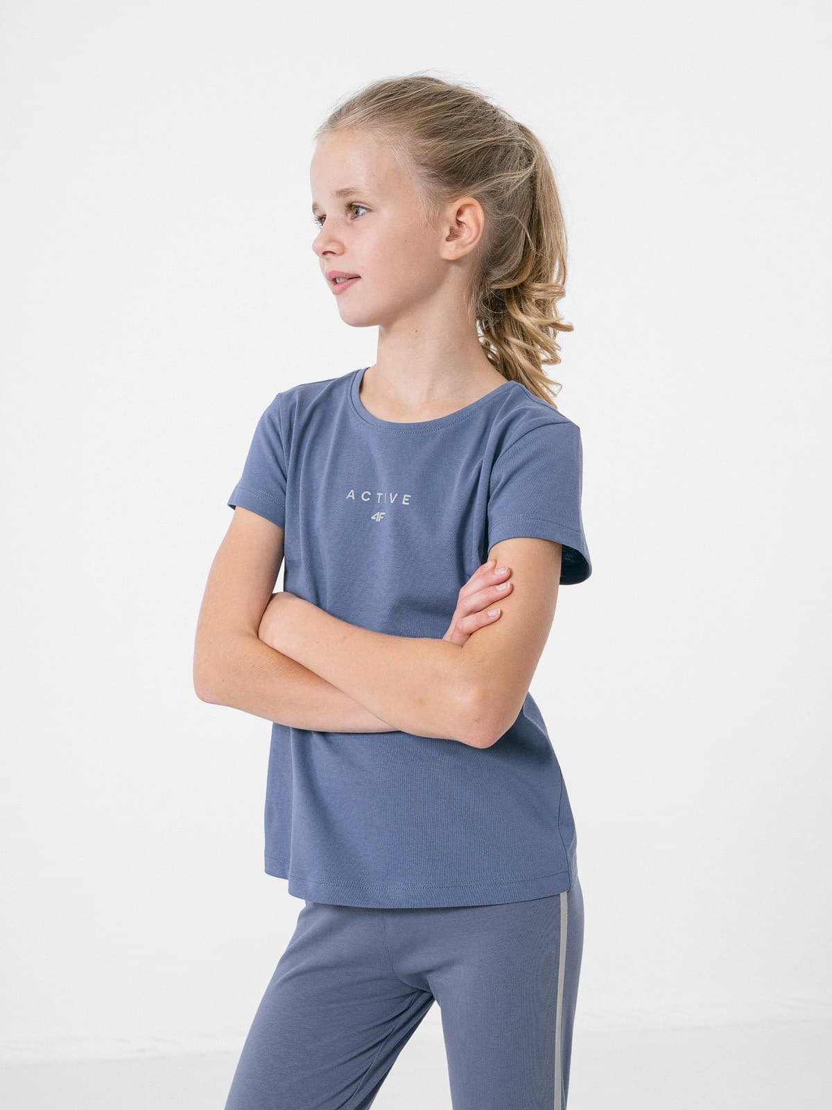 4F HJZ22-JTSD002 DENIM Dětské tričko EU 122 HJZ22-JTSD002 DENIM - náhled 4