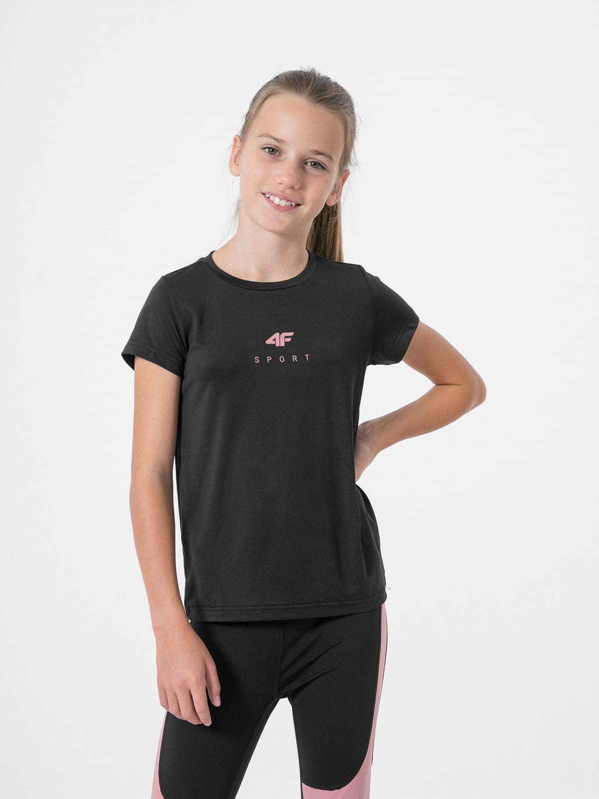 4F HJZ22-JTSDF001 DEEP BLACK Dětské tričko EU 122/128 HJZ22-JTSDF001 DEEP BLACK - náhled 3