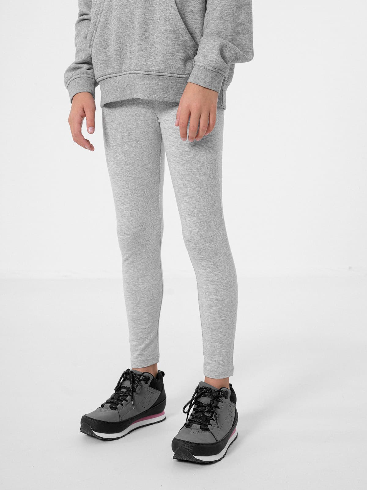 4F HJZ22-JLEG001 COLD LIGHT GREY MELANGE Dětské legíny EU 122 HJZ22-JLEG001 COLD LI GREY M - náhled 3