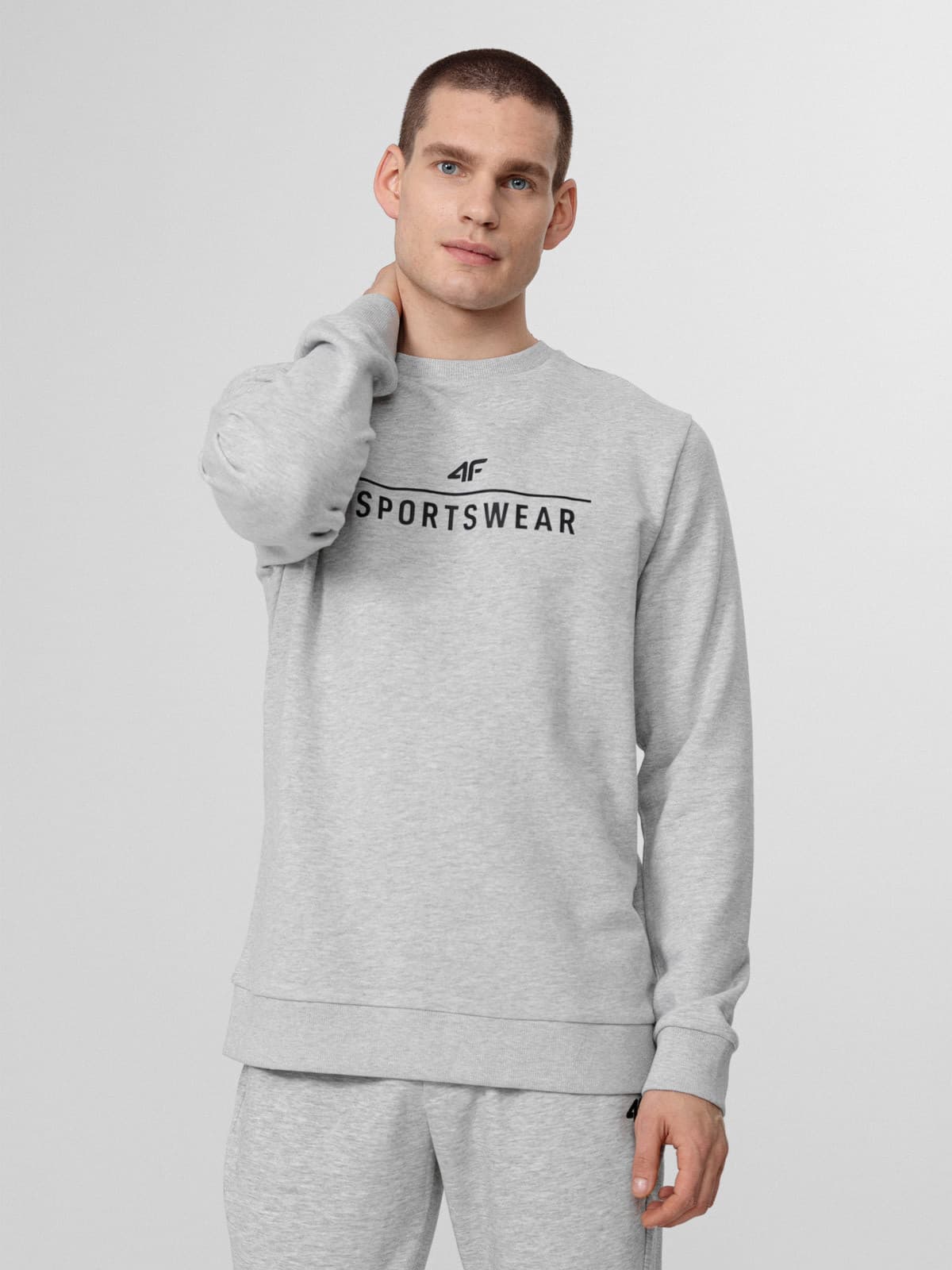 4F H4Z22-BLM350 COLD LIGHT GREY MELANGE Pánská mikina US 3XL H4Z22-BLM350 COLD L GREY M - náhled 3