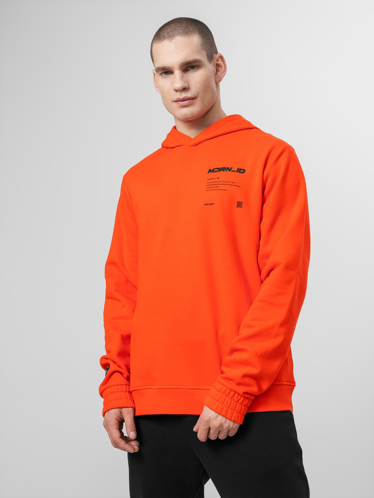 4F H4Z22-BLM025 ORANGE NEON Pánská mikina US M H4Z22-BLM025 ORANGE NEON - náhled 3