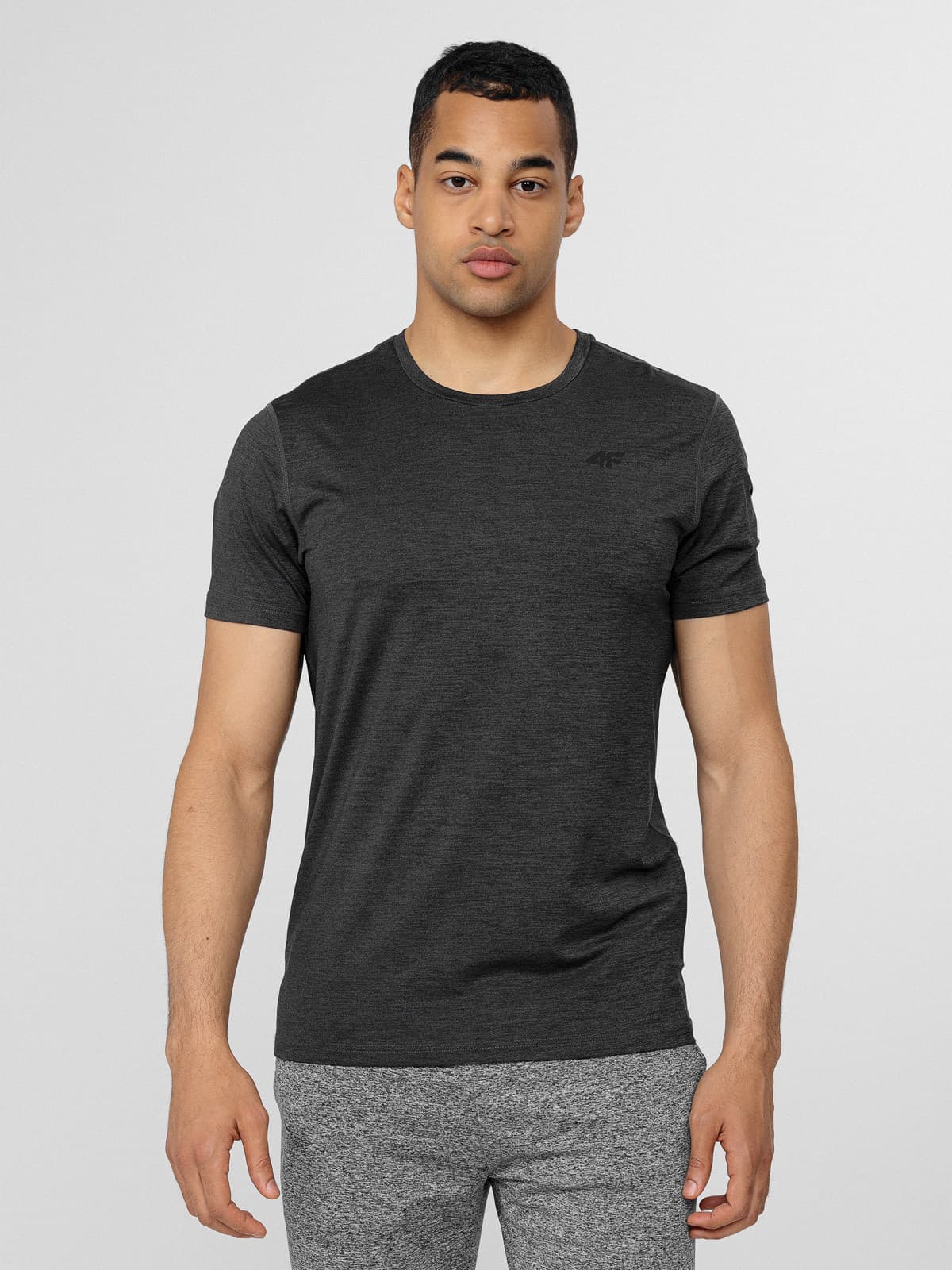 4F H4Z22-TSMF352 DEEP BLACK MELANGE Pánské tričko US 3XL H4Z22-TSMF352 DEEP BLACK M - náhled 3