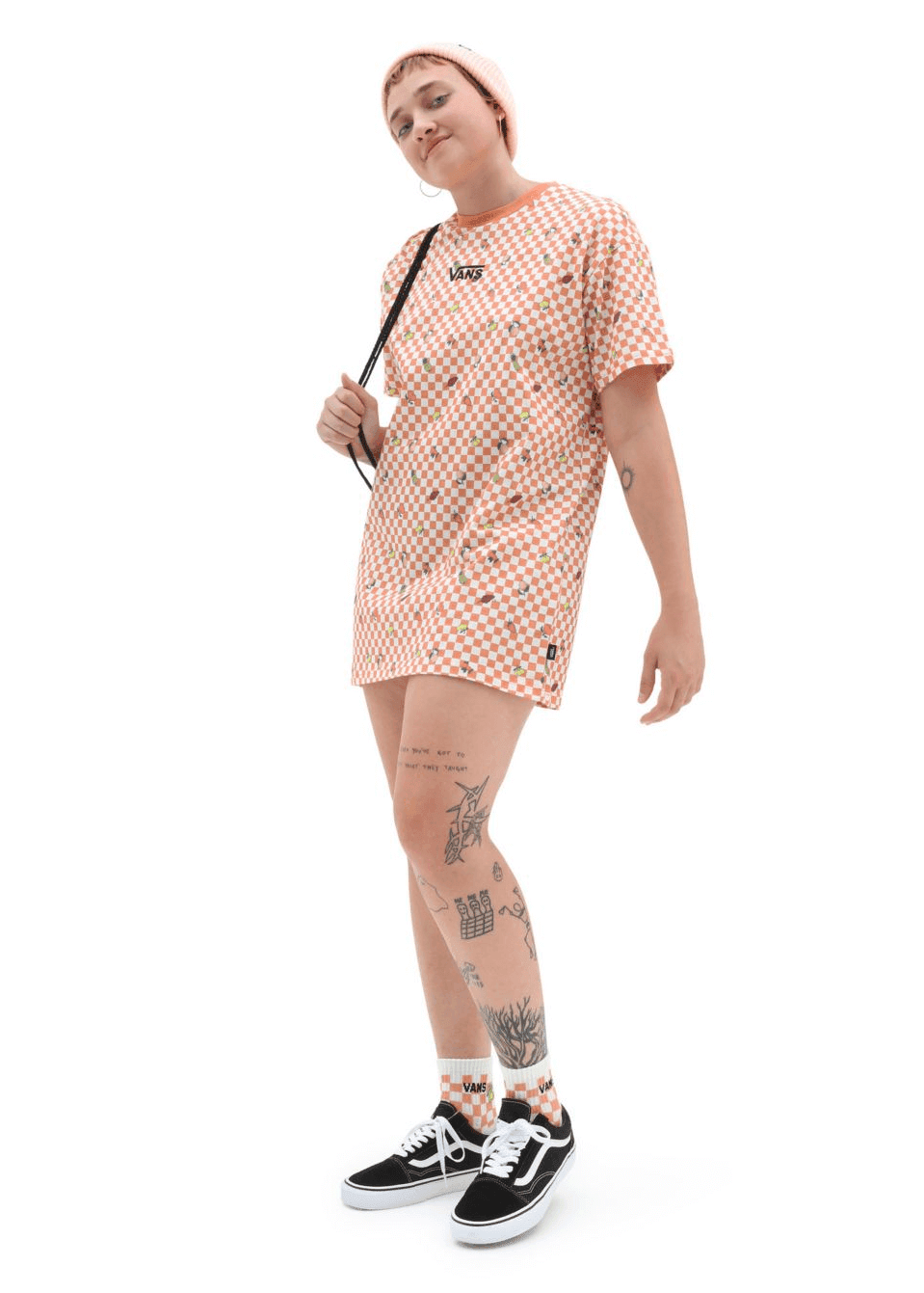 Vans CENTER VEE PRINT TEE DRESS Dámské šaty US L VN00046GBRW1 - náhled 5