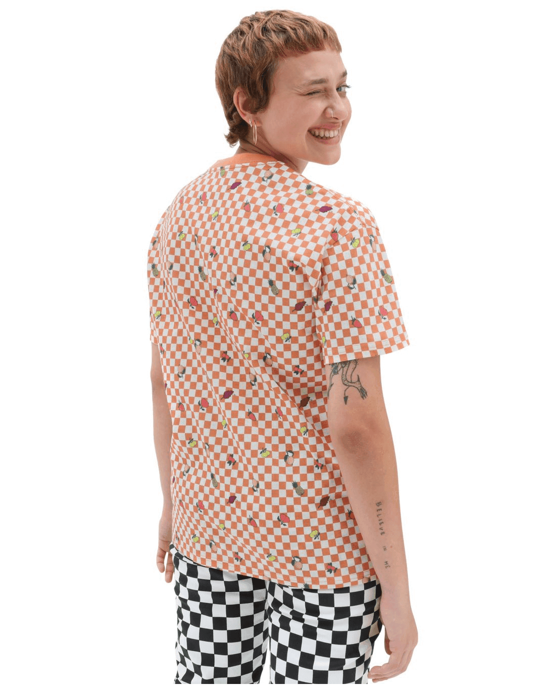 Vans FRUIT CHECKERBOARD OVERSIZED Dámské tričko US L VN0003V6BM51 - náhled 4