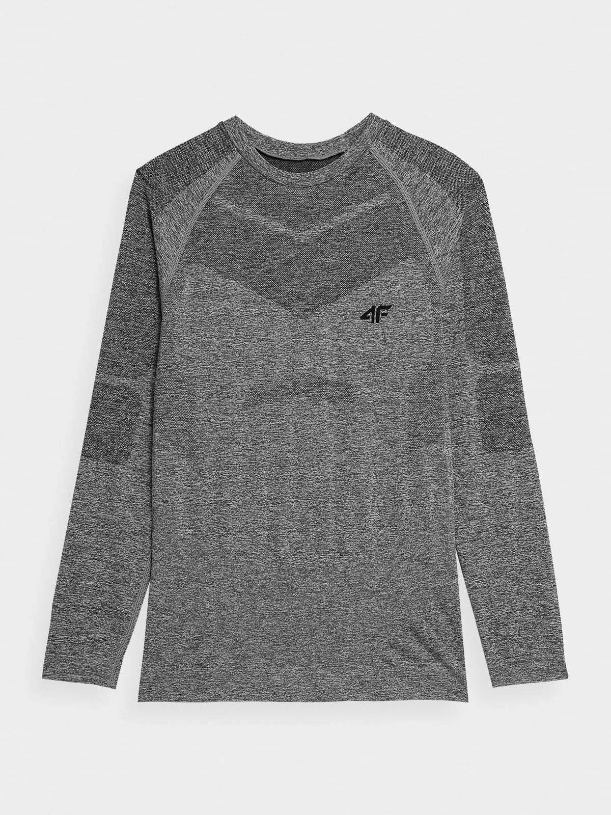 4F 4FAW23USEAM103 COLD LIGHT GREY MELANGE Pánské termo tričko US L/XL 4FAW23USEAM103 CO LI GR MEL